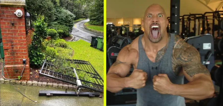 Dwayne Johnson smantella un cancello elettrico per andare a lavorare