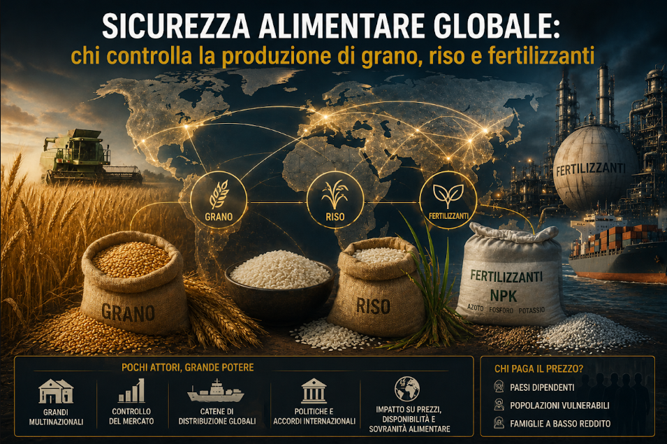 Sicurezza alimentare globale: chi controlla la produzione di grano, riso e fertilizzanti